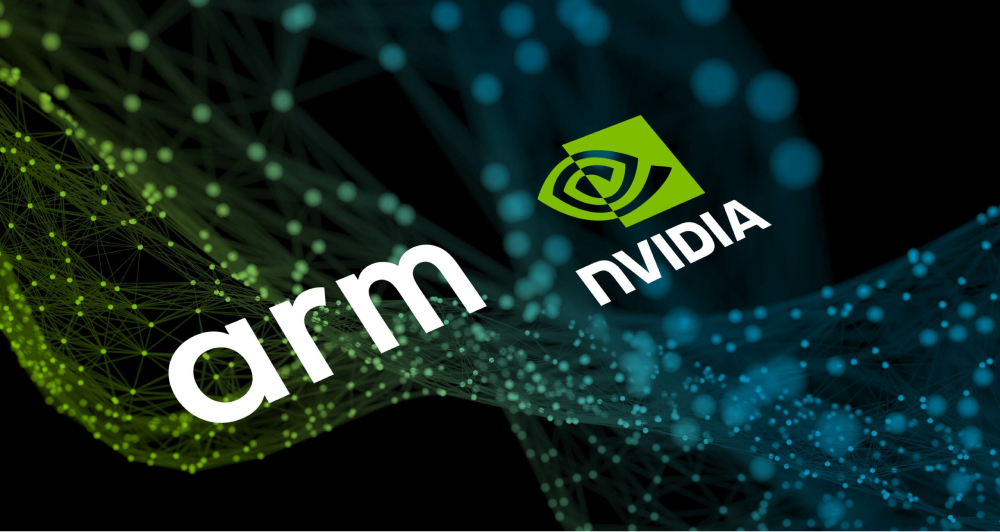 The illustration of arm and nvidia
