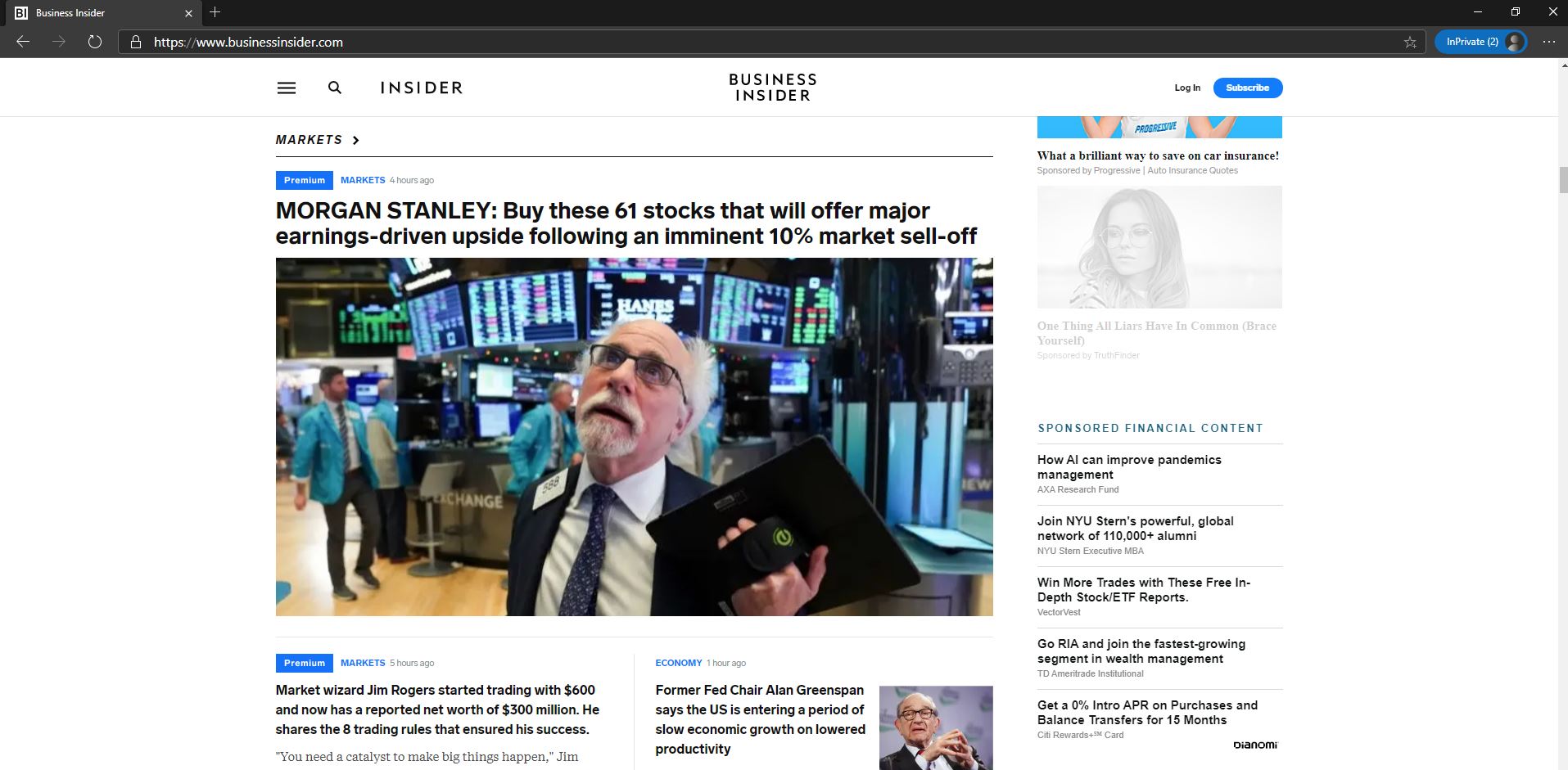 Business Insider homepage