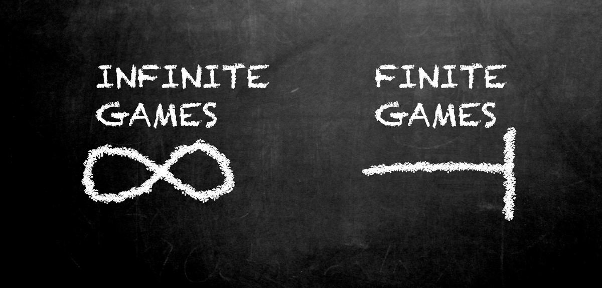 Infinite game vs finite game illustration