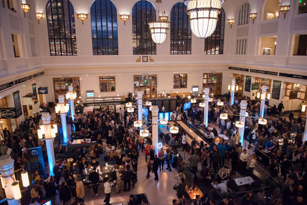 young professionals in a networking event at Union Station Denver