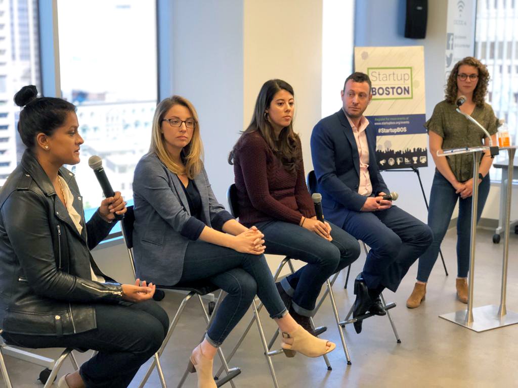 Entrepreneurs a panel talk at Startup Boston