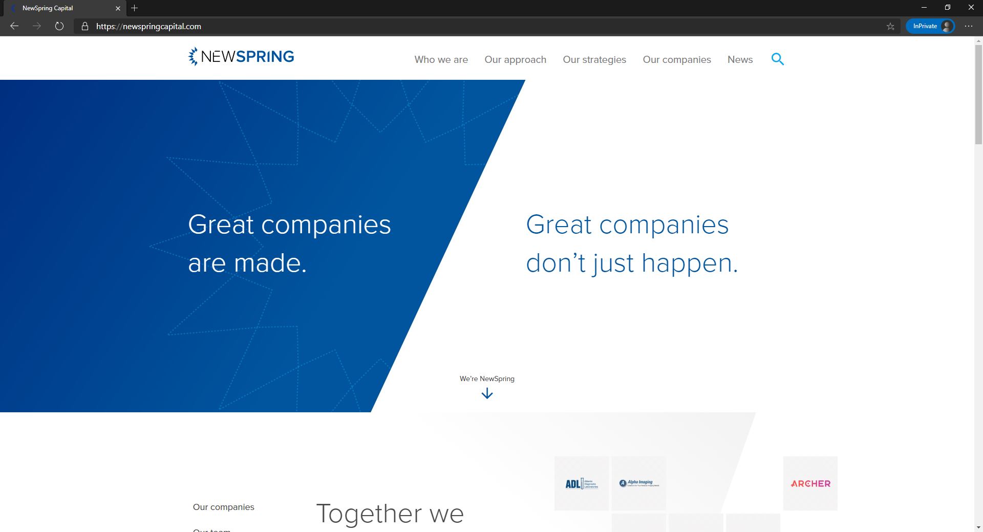 NewSpring website homepage
