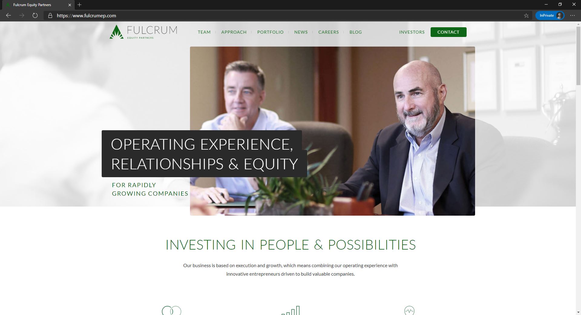 Fulcrum Equity Partners website homepage