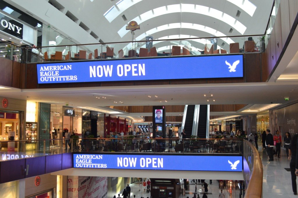 American Eagle banner in a shopping center