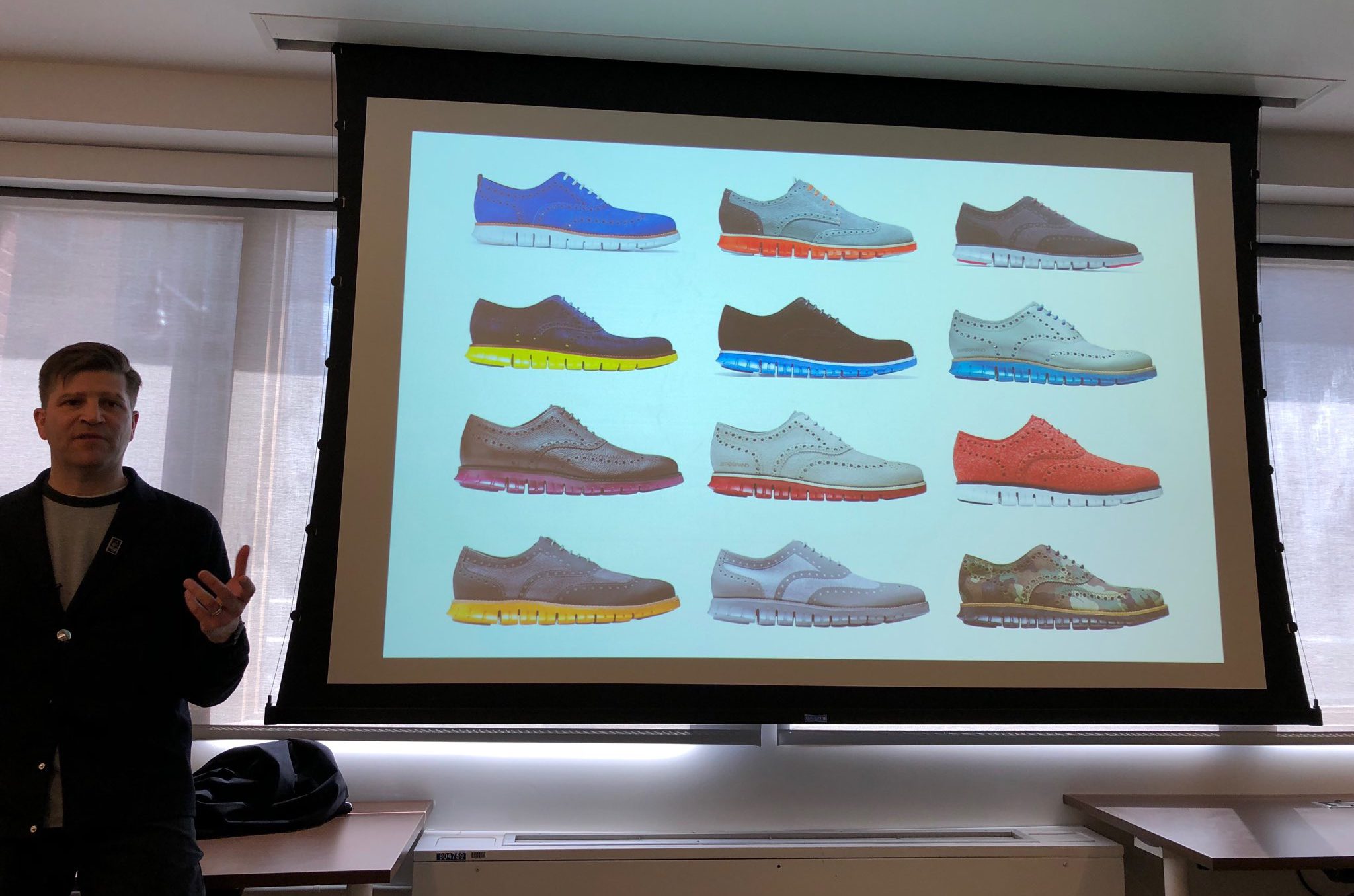 Cole Haan chief of marketing officer present shoes design