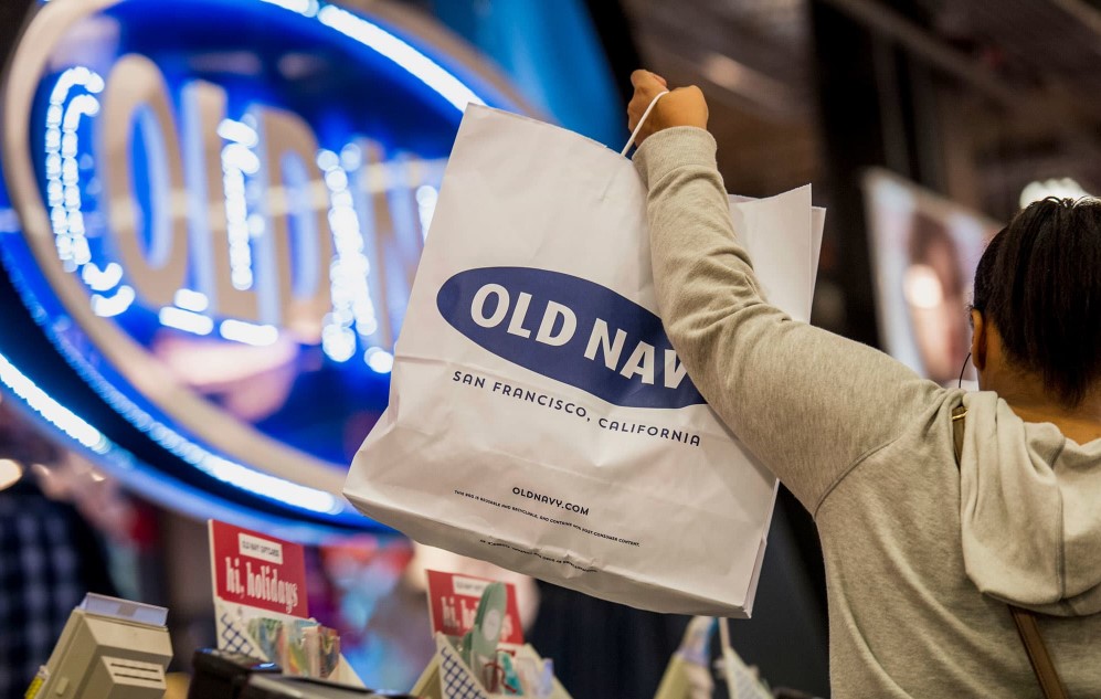 customers checkout at Old Navy store