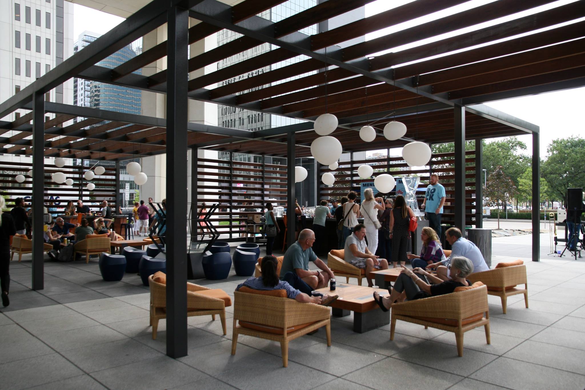 People gather at Elevate food hall
