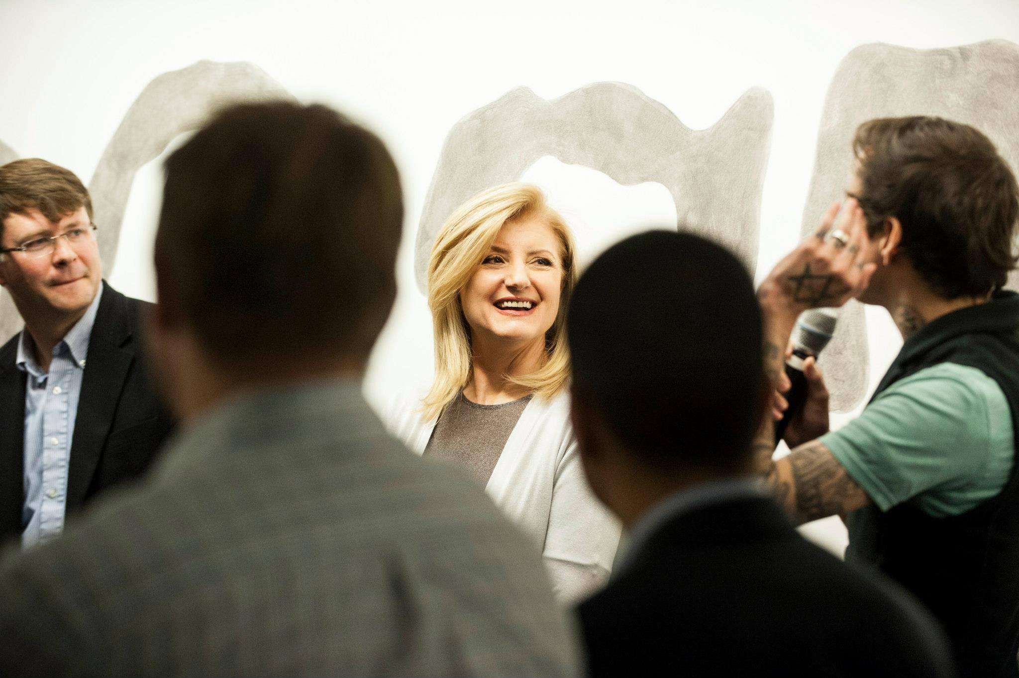 Arianna Huffington at an interview with AOL executive team