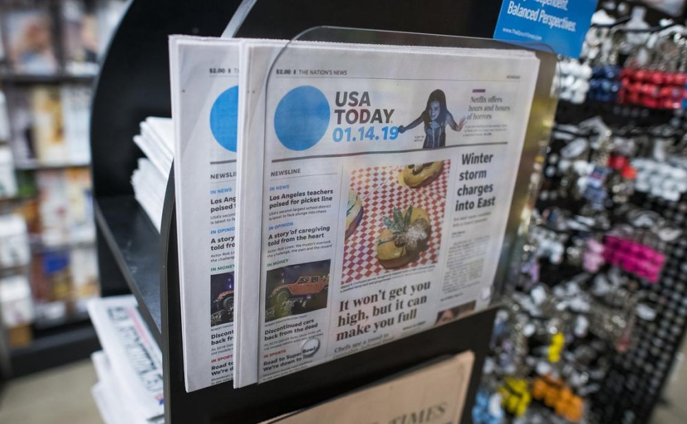 a USA Today issue stand at a store