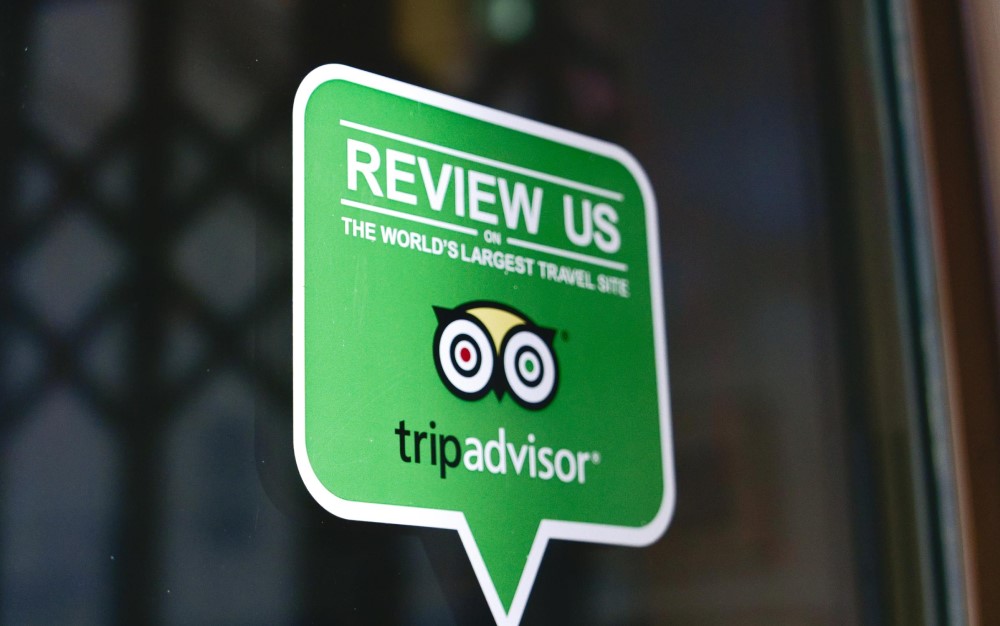 TripAdvisor review notice at the site