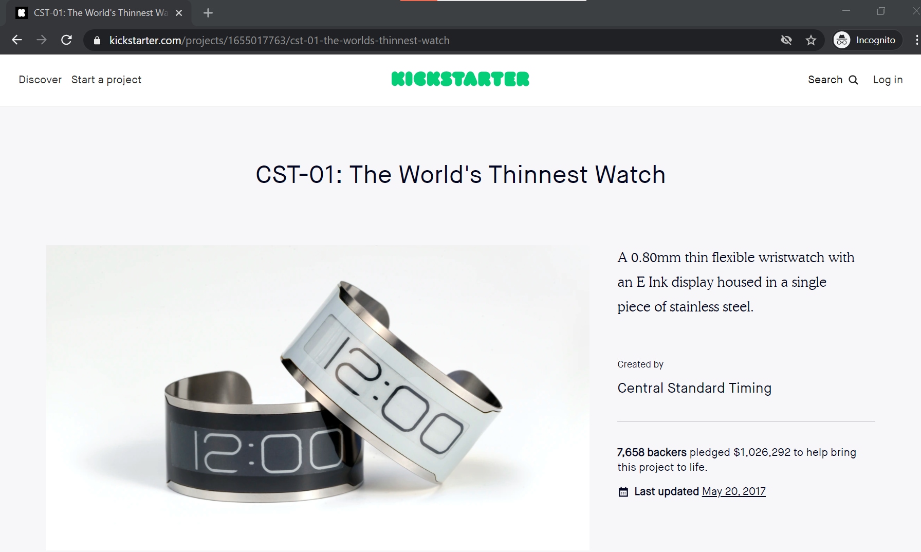 The thinnest watch demo