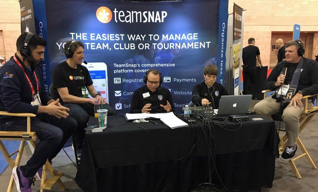 TeamSnap marketing team at a trade show