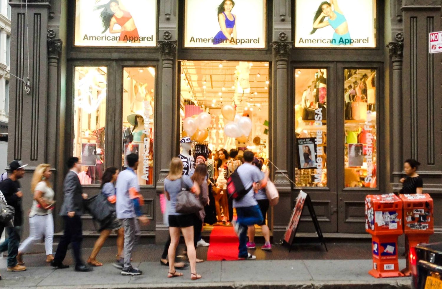 Shoppers visit American Apparel in NY