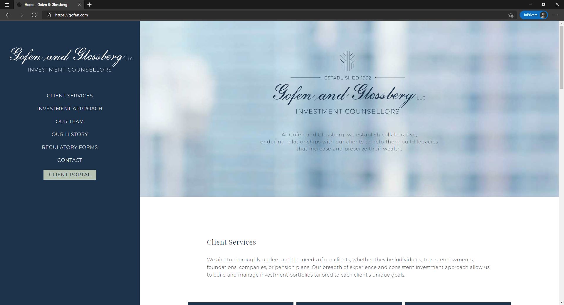 Gofen & Glossberg website