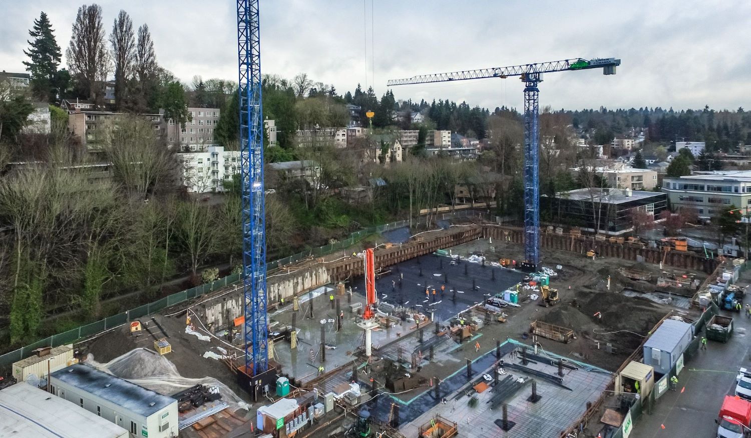 Walsh group team in foundation building progress in Seattle